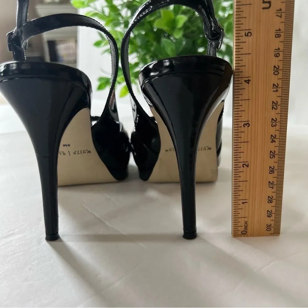 White House Black Market Kara Slingback Black Platform Sandals Size 8M